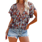 👚Women Casual V Neck Floral Print🌸