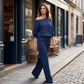 🔥Limited-Time Offer-Women's Off-Shoulder Polka Dot 2-Piece Set