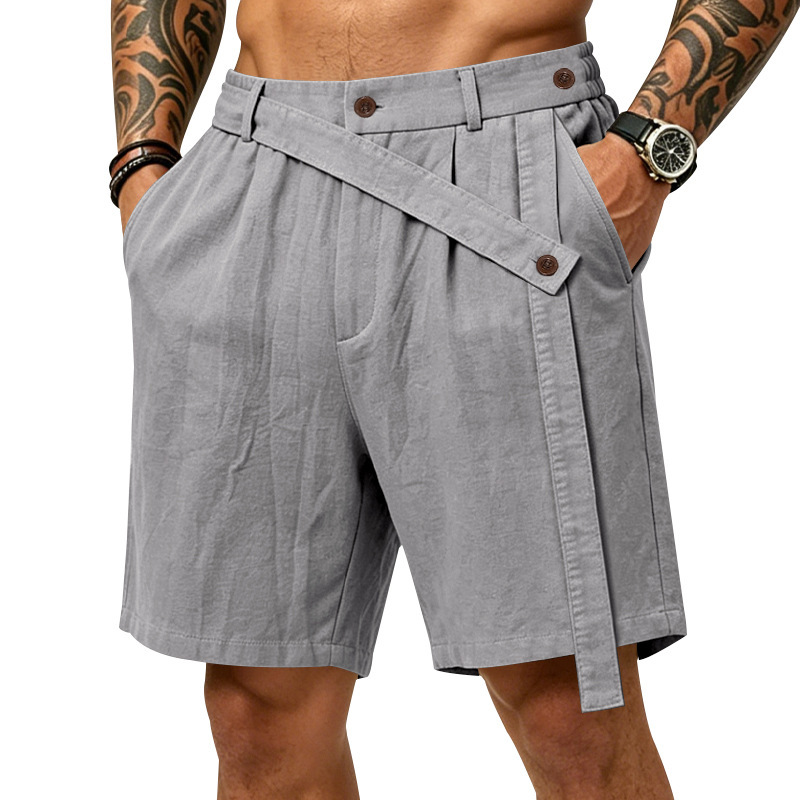 Men's Summer Linen Shorts Casual Loose Fit Beach Shorts