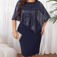 🌙🌸 LIMITED TIME 50% OFF! 🦋Asymmetrical Cape Sequin Dress – Unique cape detail & sleek silhouette – Effortless evening elegance.