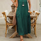 🌿Women's Sleeveless Round Neck Casual Dress Loose Fit Linen-Look Maxi Dress with Pockets