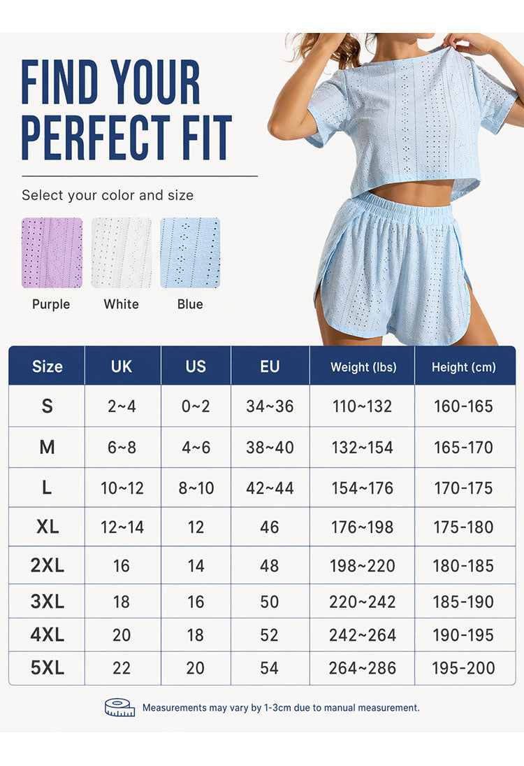 Women's Summer Eyelet Knit 2-Piece Set