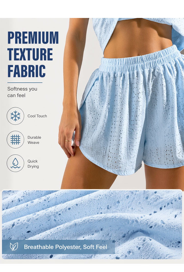 Women's Summer Eyelet Knit 2-Piece Set