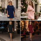 New Arrival✨🌸 Elegant Cape Sleeve Dress in Solid Colors – Breezy & Flattering for Any Occasion