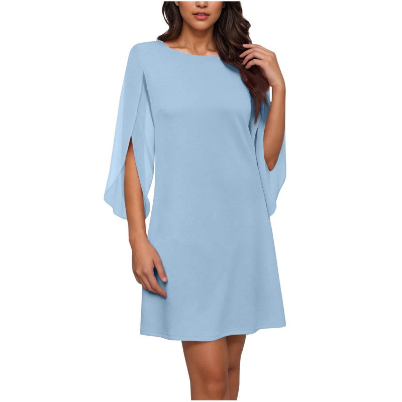 New Arrival✨🌸 Elegant Cape Sleeve Dress in Solid Colors – Breezy & Flattering for Any Occasion