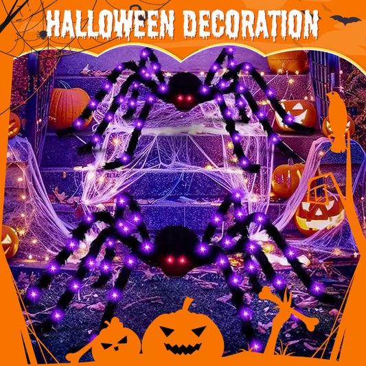 Hairy Spider with Large Web Halloween Outdoor Decoration