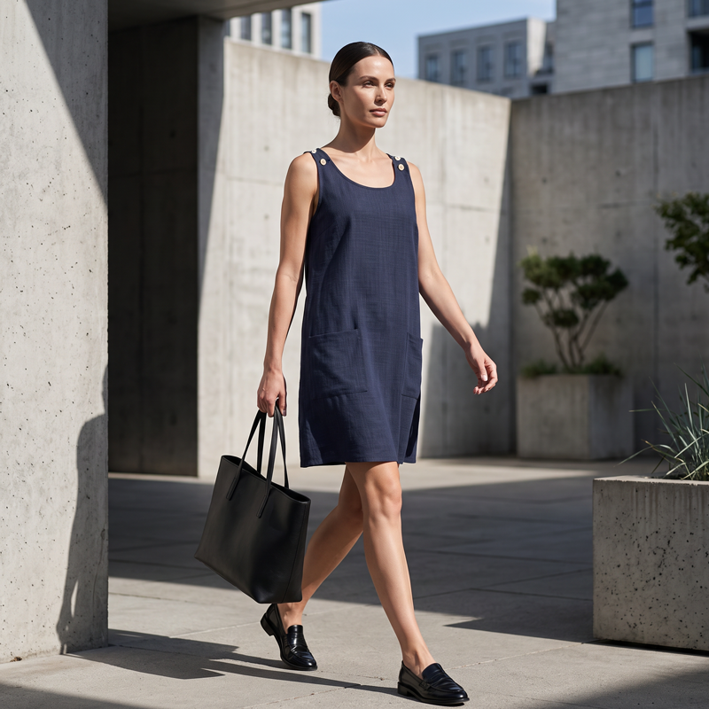 Women's Sleeveless Tank Dress with Pockets