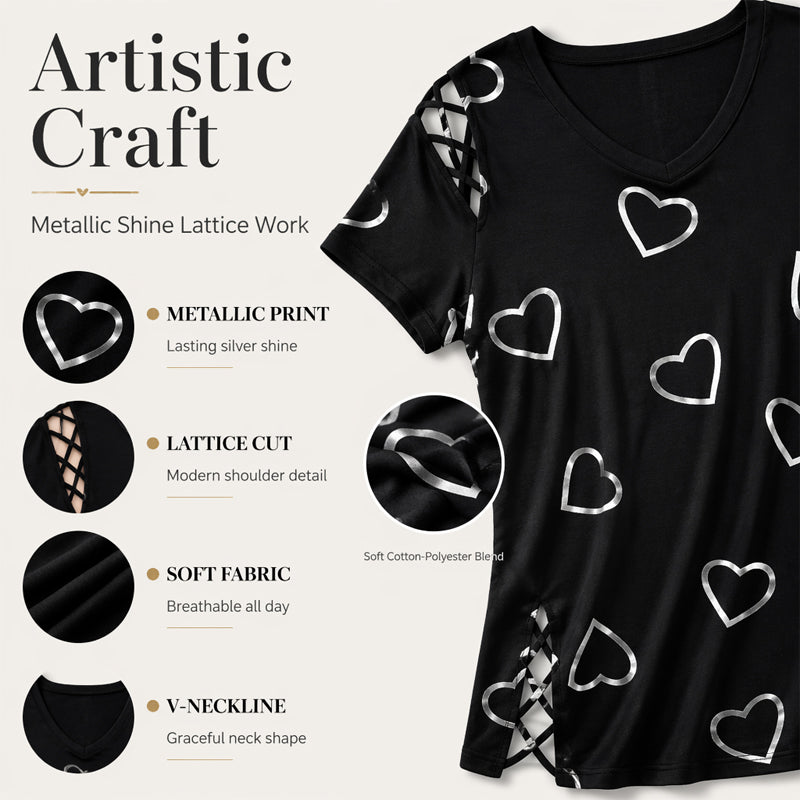 🎉 LIMITED TIME 50% OFF! 👚 Cutout V-Neck Tee – Effortless Side-Tie Chic 🌸