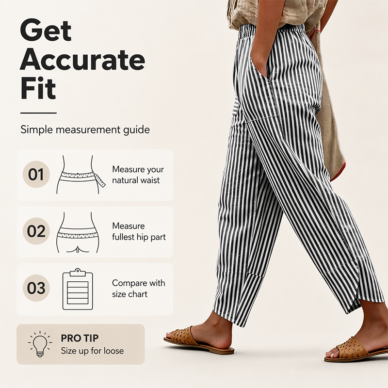 Women's Casual Striped High Waisted Pants
