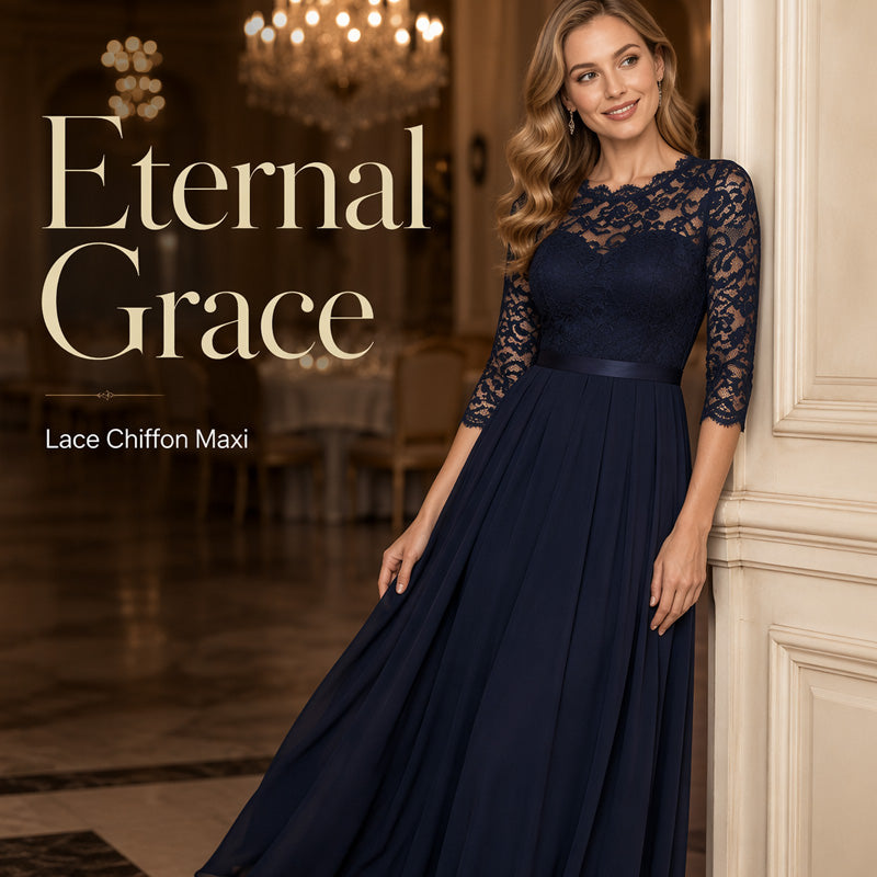 🌸😌 LIMITED TIME 50% OFF! 👚Women's Elegant Lace Bodice Maxi Dress