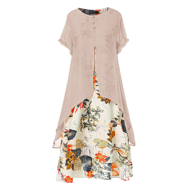 Women's Layered Look Floral Print Casual Dress