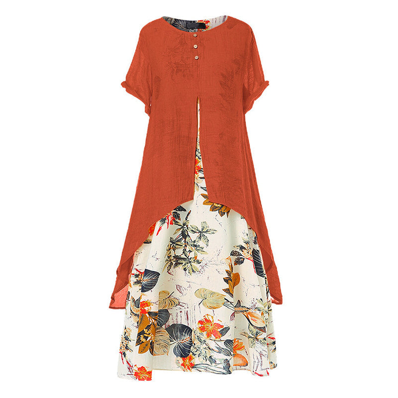 Women's Layered Look Floral Print Casual Dress