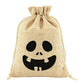 ⌛Limited-Time Offer-Halloween Drawstring Burlap Bags Spooky Face Treat Pouch