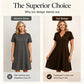 Women's Scalloped V-Neck High Waist Solid Color Dress