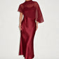 Women's Elegant Two Piece Dress Set with Cape