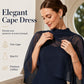 Women's Elegant Two Piece Dress Set with Cape