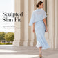 Women's Elegant Two Piece Dress Set with Cape