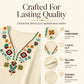 Women's Vintage Floral Embroidery V-Neck Top