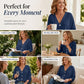 ⌛Limited-Time Offer-Women’s V-Neck Button Up Cardigan Casual Shirt