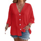 ⌛Limited-Time Offer-Women’s V-Neck Button Up Cardigan Casual Shirt