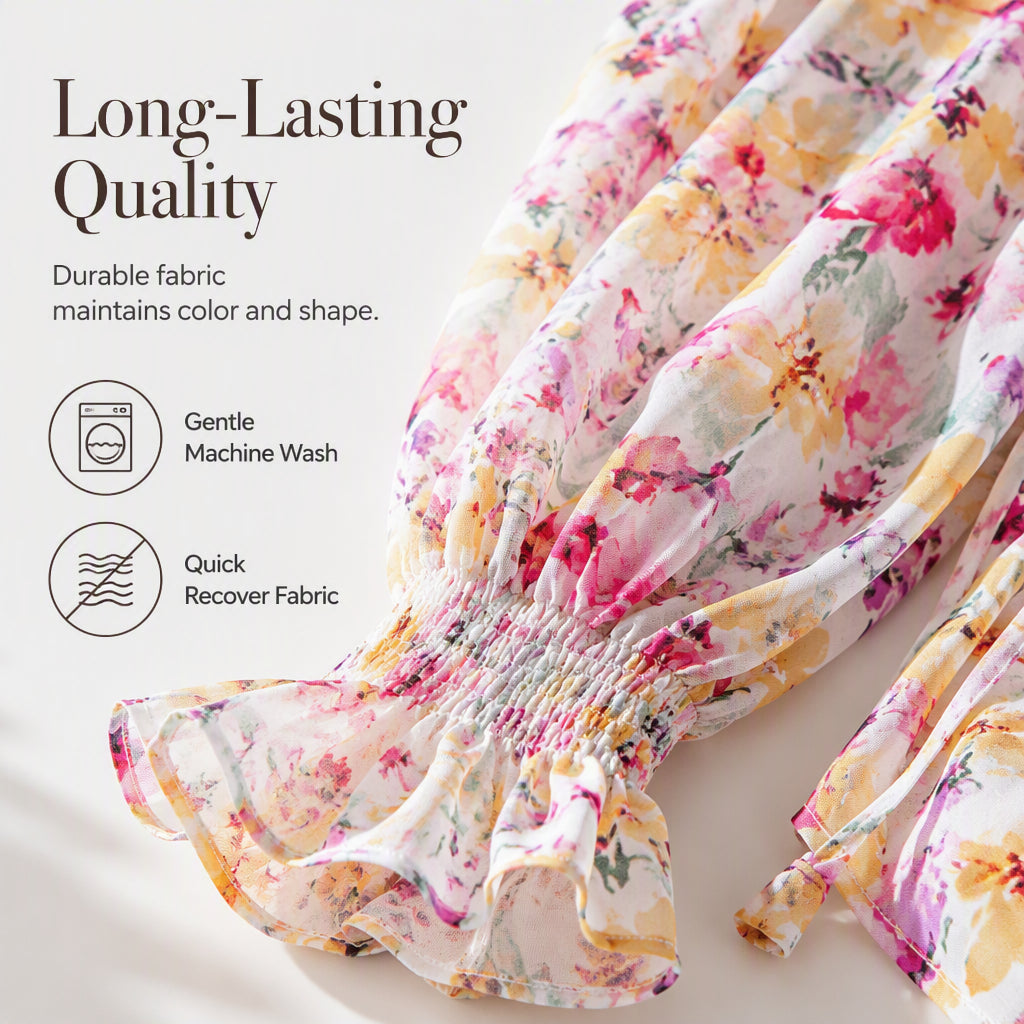 Women's Summer Floral Print V-Neck T-Shirt