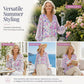 Women's Summer Floral Print V-Neck T-Shirt