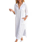 Women's Casual Loose Fit Maxi Shirt Dress