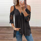 Must-Have🔥 Lace Cold Shoulder Top with Zipper – Edgy Detail & Breathable Fabric for Effortless Style ✨