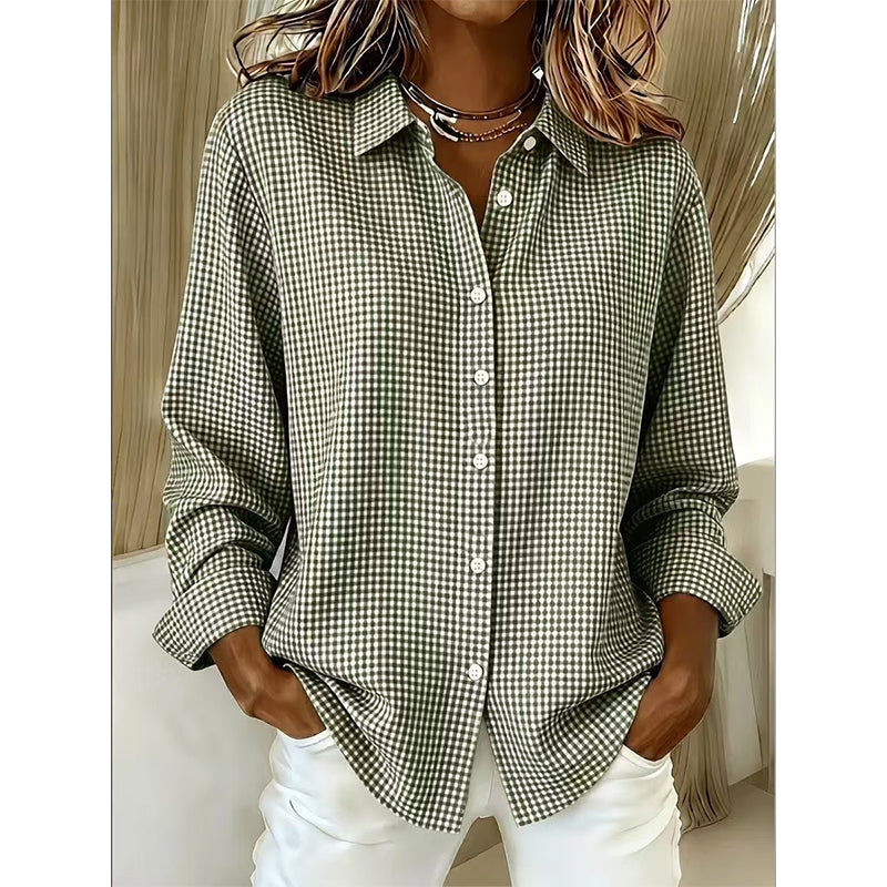 ✨🛍️Fresh Drop - Relaxed Fit Plaid Button-Up – Modern Collared Style for Casual Outings & Coffee Runs