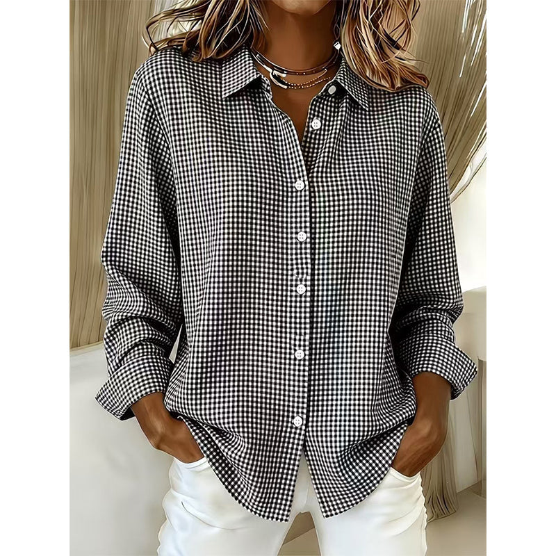 ✨🛍️Fresh Drop - Relaxed Fit Plaid Button-Up – Modern Collared Style for Casual Outings & Coffee Runs