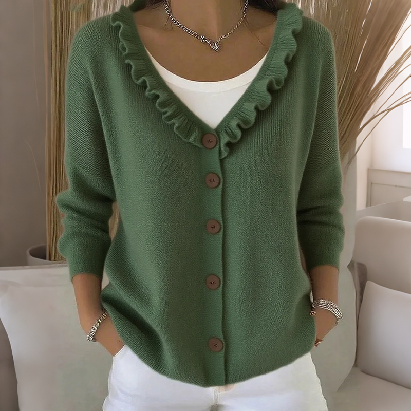 🌸Hot Sale 40% OFF💖Women's Ruffle Collar Knit Cardigan
