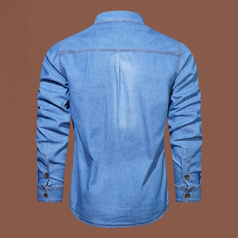 Bestseller🏆👔 Classic Cotton Shirt with Denim Aesthetic – Relaxed Silhouette & Timeless Style for Everyday Wear