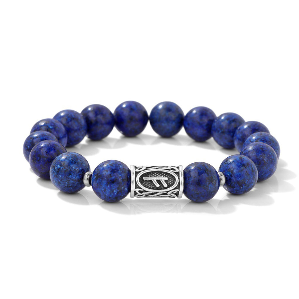 Bold Viking Natural Stone Beaded Bracelet
