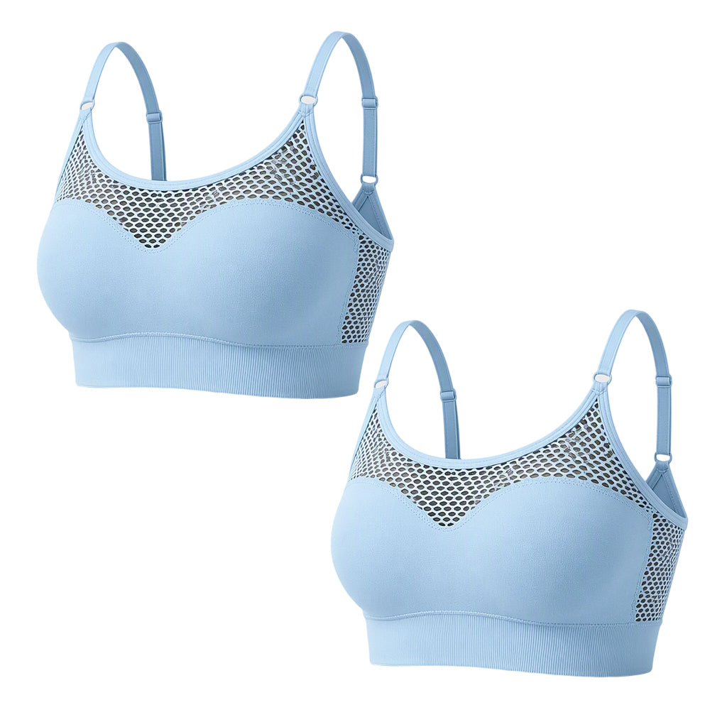 🔥 2026 Fresh Drops | Flat 50% OFF Today! 💸💖Women's Hollow Mesh Push Up Sports Bra
