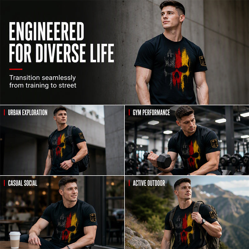 Men's German Flag Skull T-Shirt