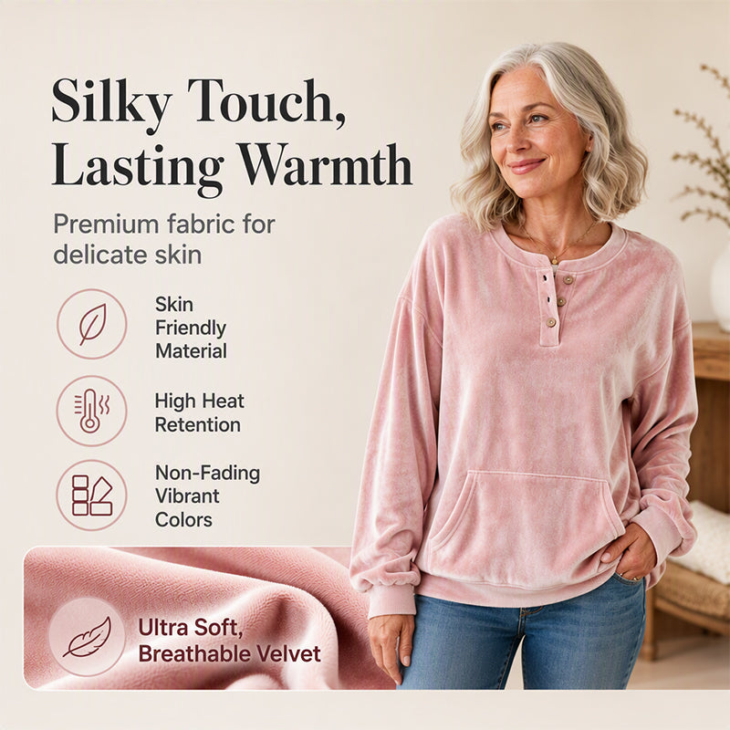 🧸Women's Golden Velvet Sweatshirt – Luxe Comfort for Effortless Autumn Style