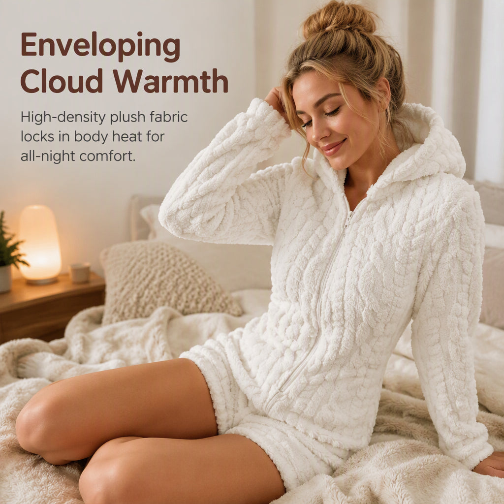 💖Black Friday Mega Deal – 50% off!💖 🐰Women’s Plush Hooded Long Sleeve Romper