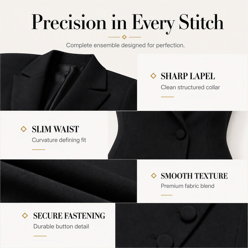 Women's Elegant Asymmetrical Single Breasted Blazer Dress