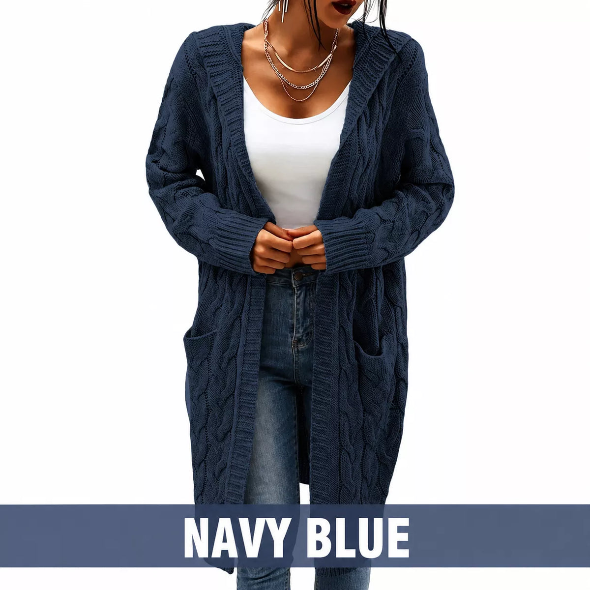 Your New Favorite Cozy Layer — Women's Long Hooded Knit Cardigan with Pockets for Effortless Layering, Everyday Comfort, and Relaxed Fall Style