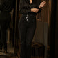 Women's High-Waisted Crossover Asymmetric Jeans