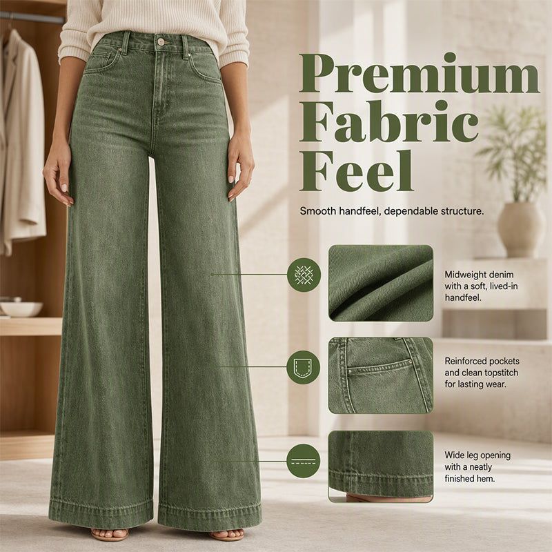 ✨ Flattering Denim Style | Women's Vintage High-Waisted Wide-Leg Jeans