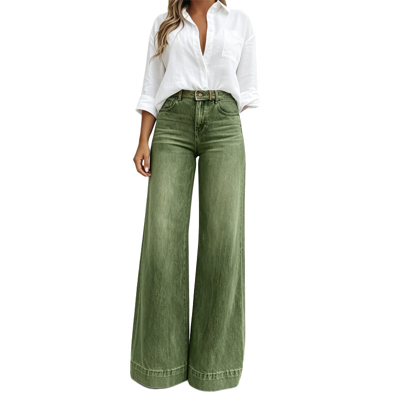 ✨ Flattering Denim Style | Women's Vintage High-Waisted Wide-Leg Jeans