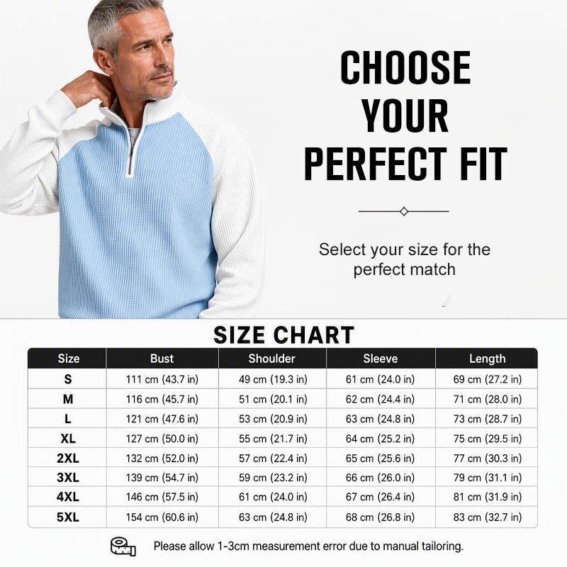 ✨ Easy Everyday Comfort | Men's Waffle-Knit Quarter-Zip Shirt