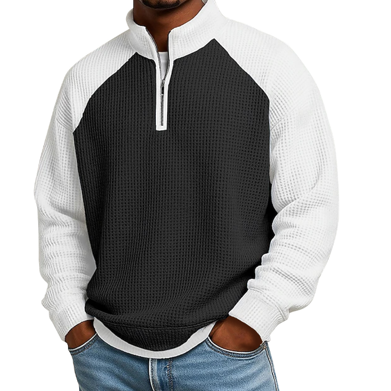 ✨ Easy Everyday Comfort | Men's Waffle-Knit Quarter-Zip Shirt