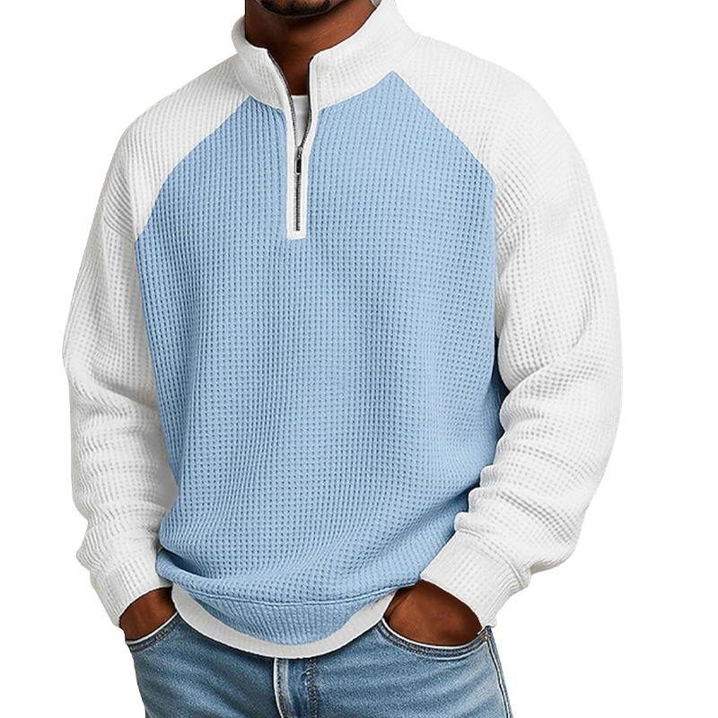 ✨ Easy Everyday Comfort | Men's Waffle-Knit Quarter-Zip Shirt