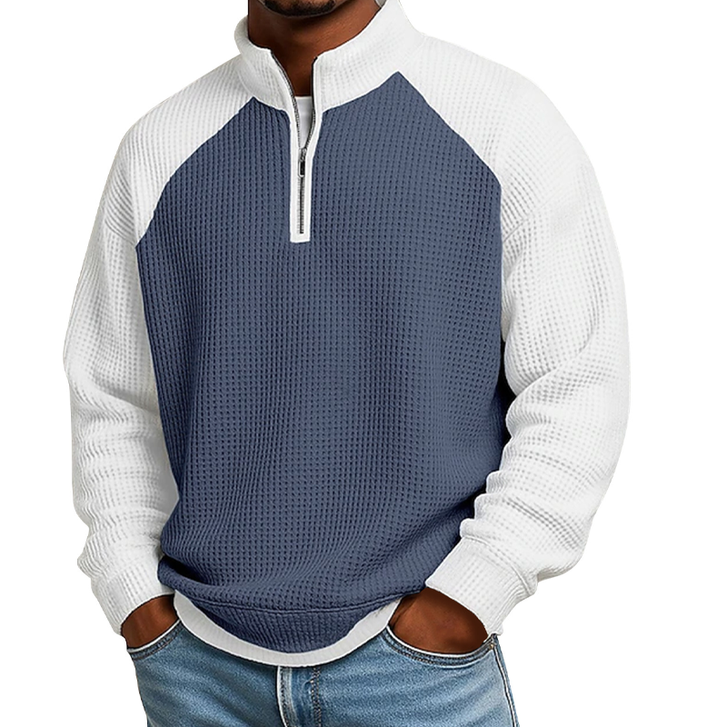 ✨ Easy Everyday Comfort | Men's Waffle-Knit Quarter-Zip Shirt