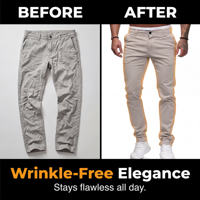 ✨ Men’s Modern Slim-Stretch Trousers – Sleek Fit & All-Day Comfort