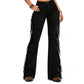 ✨ Western Statement Style | Women's High-Waist Flare Jeans with Side Fringe