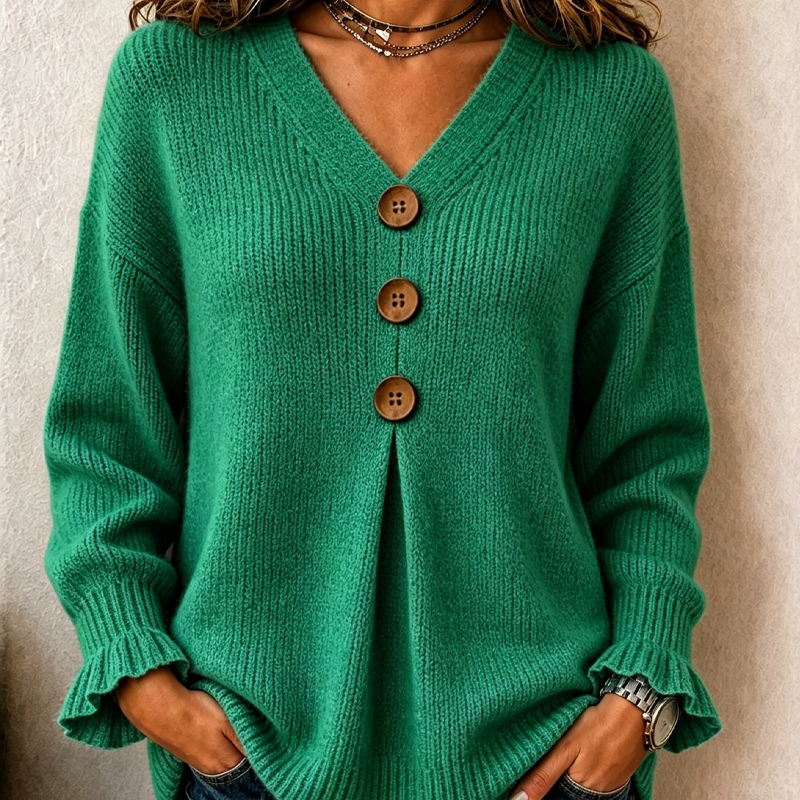 🍂 This Week's Special Sales - 60% OFF✨👚 Women’s V-Neck Knit Jumper – Flattering, Cosy & Effortlessly Chic