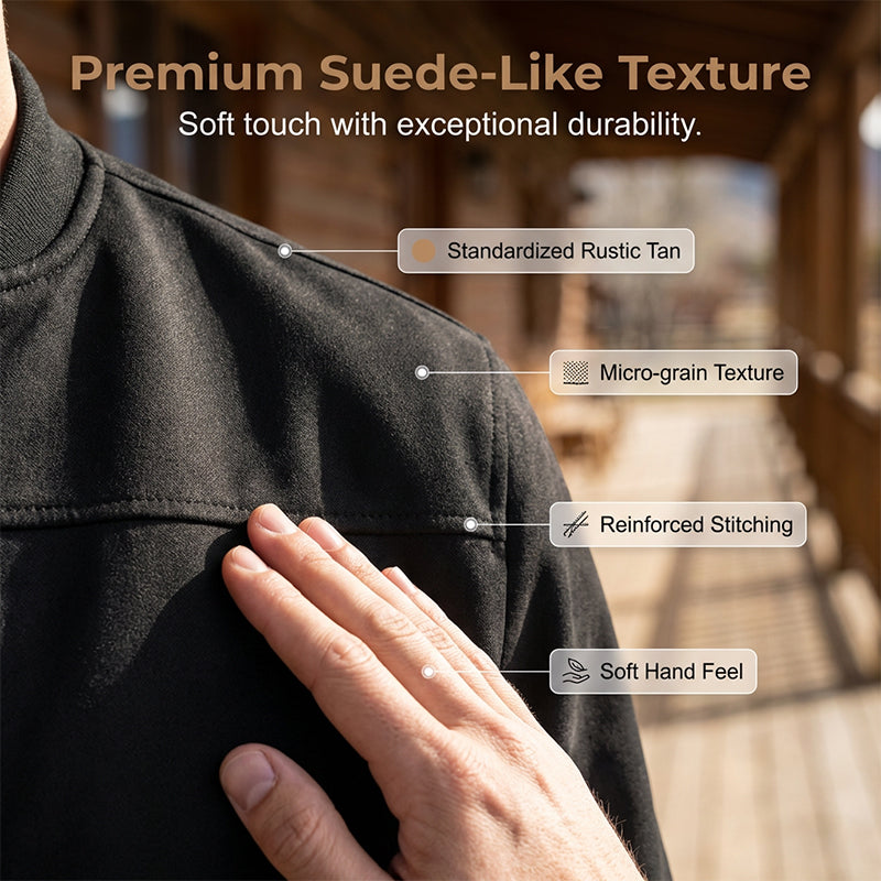 🧥 Rugged Texture, Easy Layering | Men's Suede-Look Western Bomber Jacket
